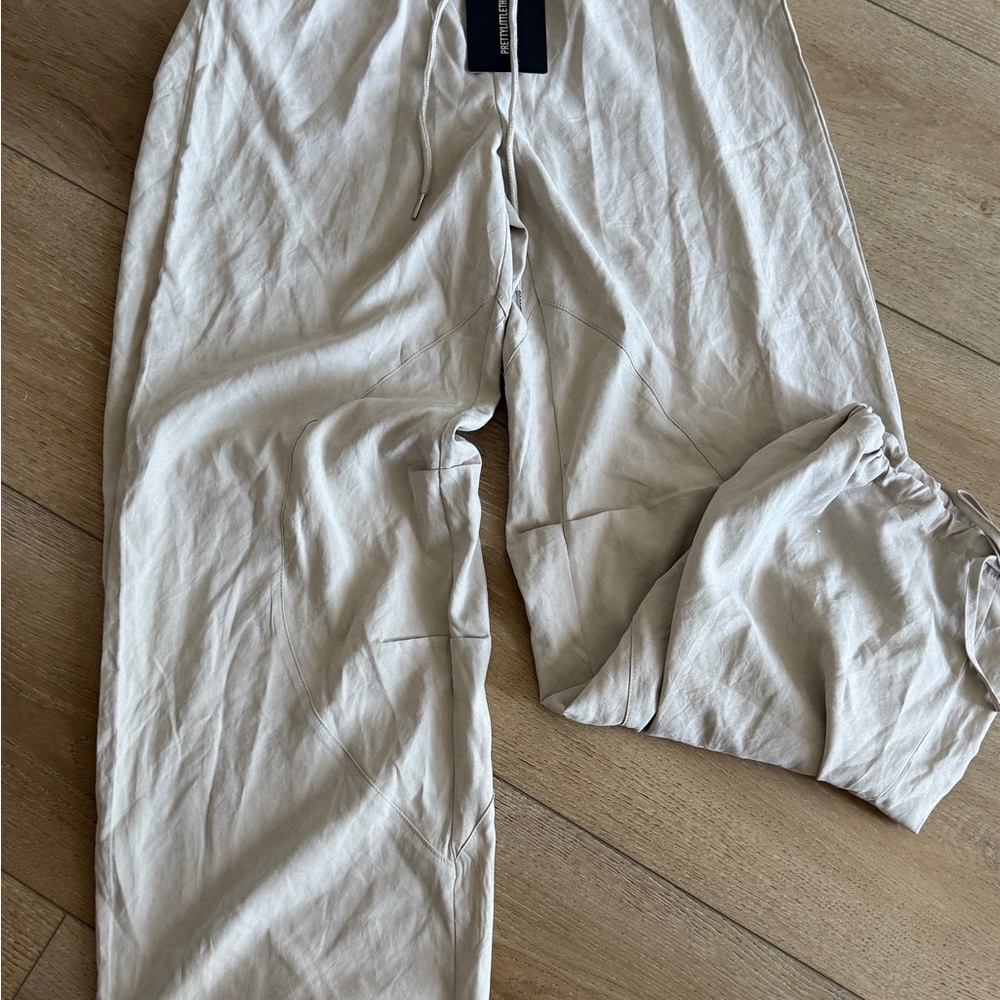 PrettyLittleThing Light Beige Wide Leg Pants